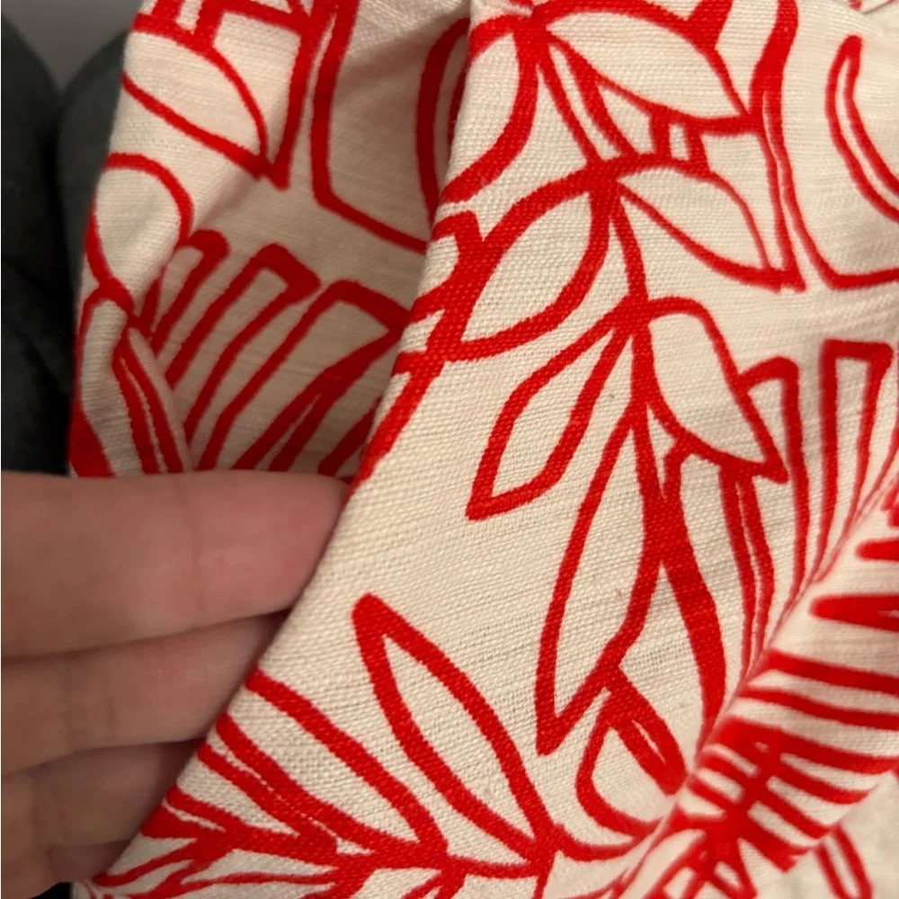 Lane Bryant Orange & White Leaf Print A-Line Skirt – Size 24 Pockets‎